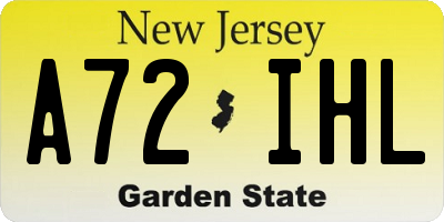 NJ license plate A72IHL