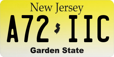 NJ license plate A72IIC