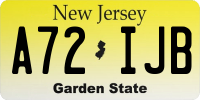 NJ license plate A72IJB
