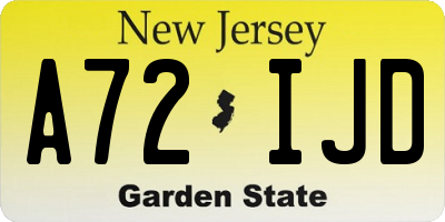 NJ license plate A72IJD