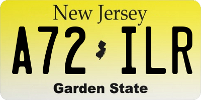 NJ license plate A72ILR