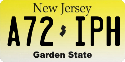 NJ license plate A72IPH