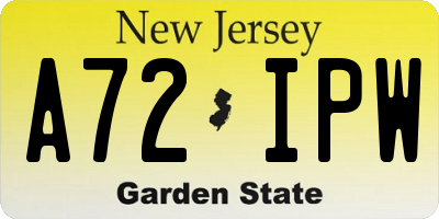 NJ license plate A72IPW