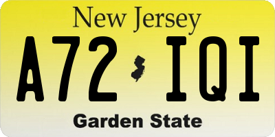 NJ license plate A72IQI