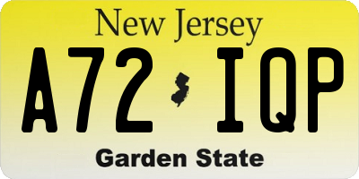 NJ license plate A72IQP