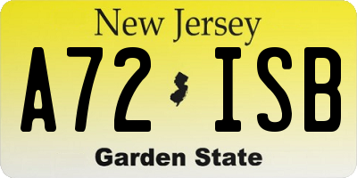 NJ license plate A72ISB