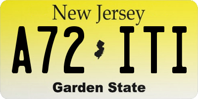 NJ license plate A72ITI