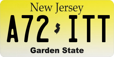 NJ license plate A72ITT