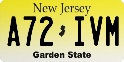 NJ license plate A72IVM