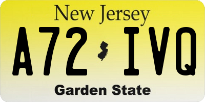 NJ license plate A72IVQ