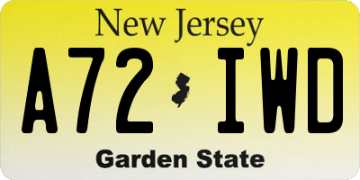 NJ license plate A72IWD