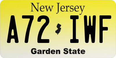 NJ license plate A72IWF