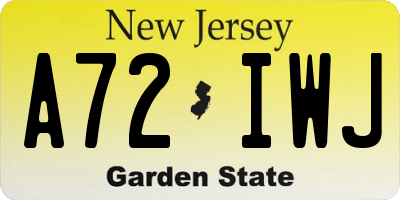 NJ license plate A72IWJ