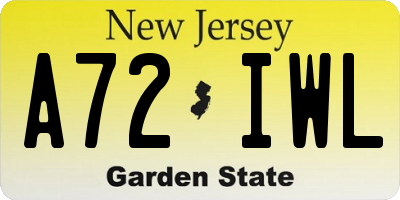 NJ license plate A72IWL
