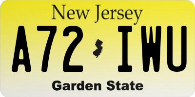 NJ license plate A72IWU