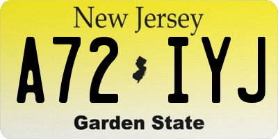 NJ license plate A72IYJ