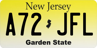 NJ license plate A72JFL