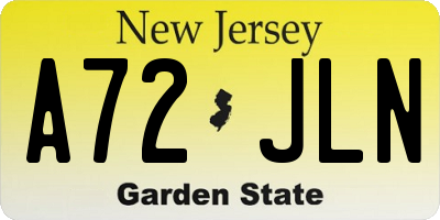 NJ license plate A72JLN