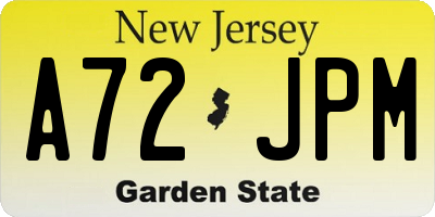 NJ license plate A72JPM