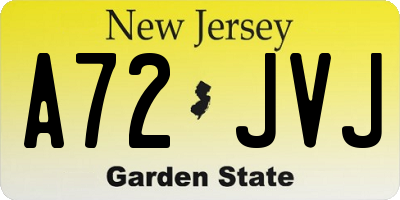 NJ license plate A72JVJ