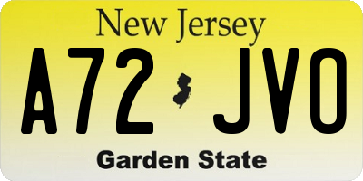 NJ license plate A72JVO
