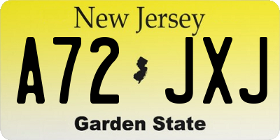 NJ license plate A72JXJ