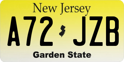 NJ license plate A72JZB