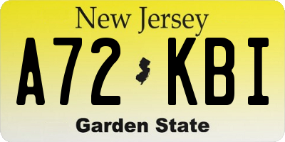 NJ license plate A72KBI