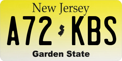NJ license plate A72KBS