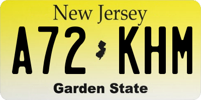 NJ license plate A72KHM