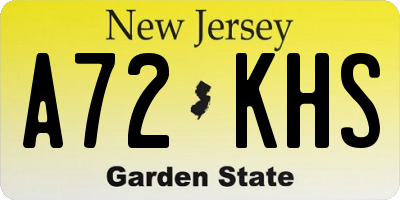 NJ license plate A72KHS
