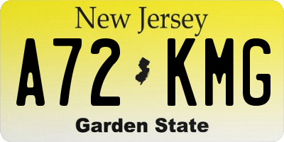 NJ license plate A72KMG