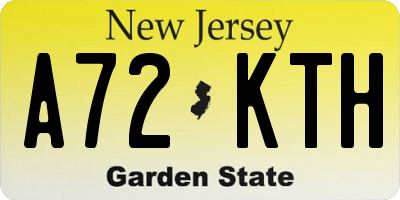 NJ license plate A72KTH