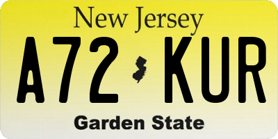NJ license plate A72KUR