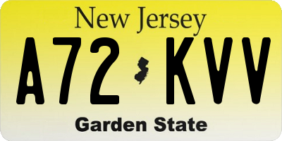 NJ license plate A72KVV
