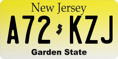 NJ license plate A72KZJ