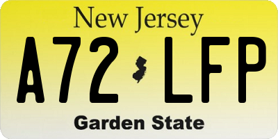NJ license plate A72LFP