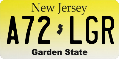 NJ license plate A72LGR