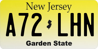 NJ license plate A72LHN