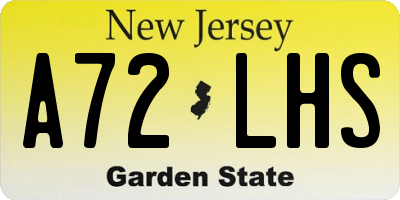 NJ license plate A72LHS