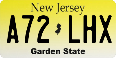 NJ license plate A72LHX