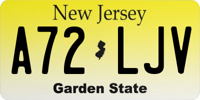 NJ license plate A72LJV