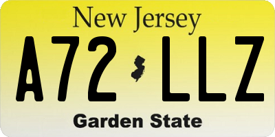NJ license plate A72LLZ