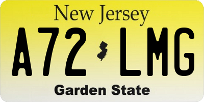 NJ license plate A72LMG