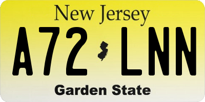 NJ license plate A72LNN