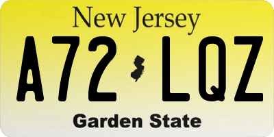 NJ license plate A72LQZ