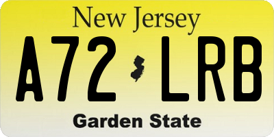 NJ license plate A72LRB