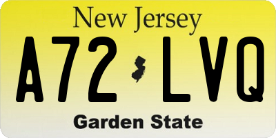 NJ license plate A72LVQ