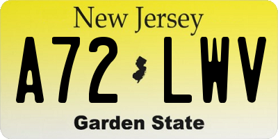NJ license plate A72LWV