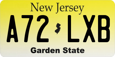 NJ license plate A72LXB
